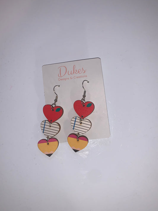 Teacher Heart Earrings