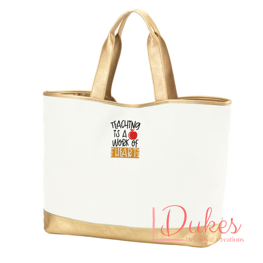 Teaching is a Work of Heart Oversized Tote Bag