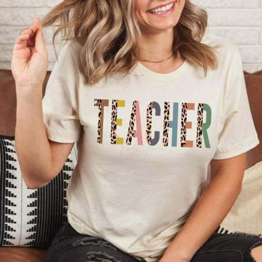 Leopard Print Teacher Tee
