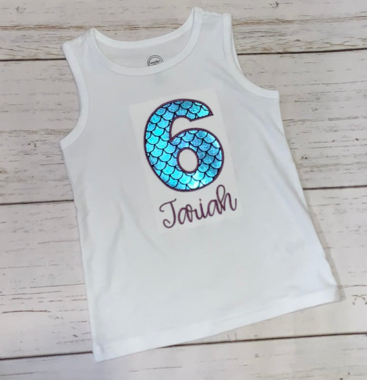 Purple & Green Mermaid Skirt Set