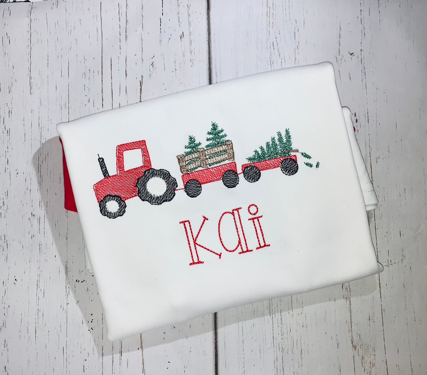 Boy Christmas Tractor Shirt