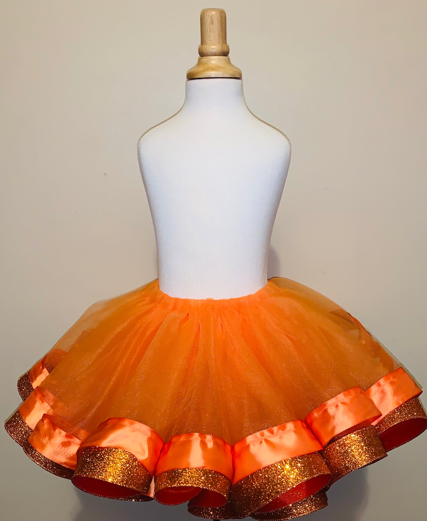 Orange Double Glitter Ribbon Trim Tutu