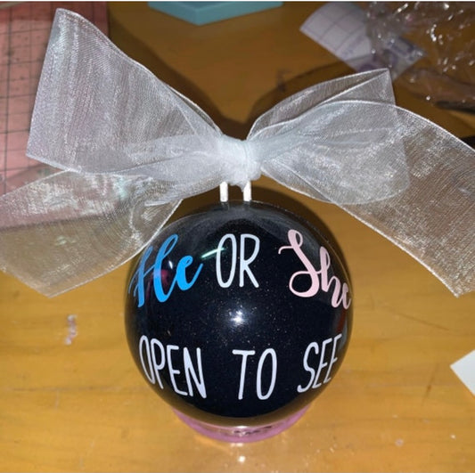 Gender Reveal Pop Apart Glitter Ornament