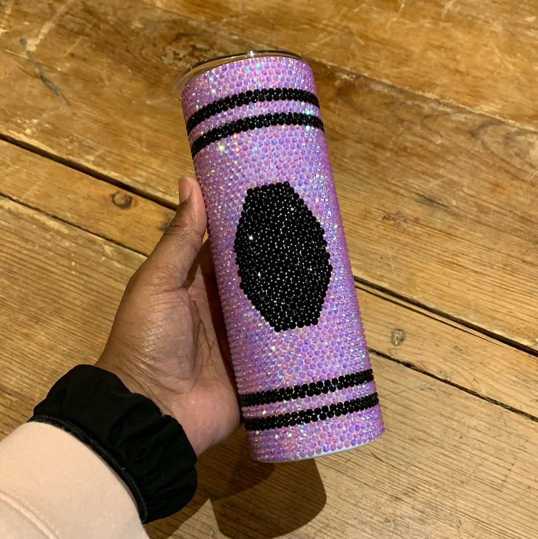 Purple Crayon Stainless Steel Fully Blinged 20oz Tumbler