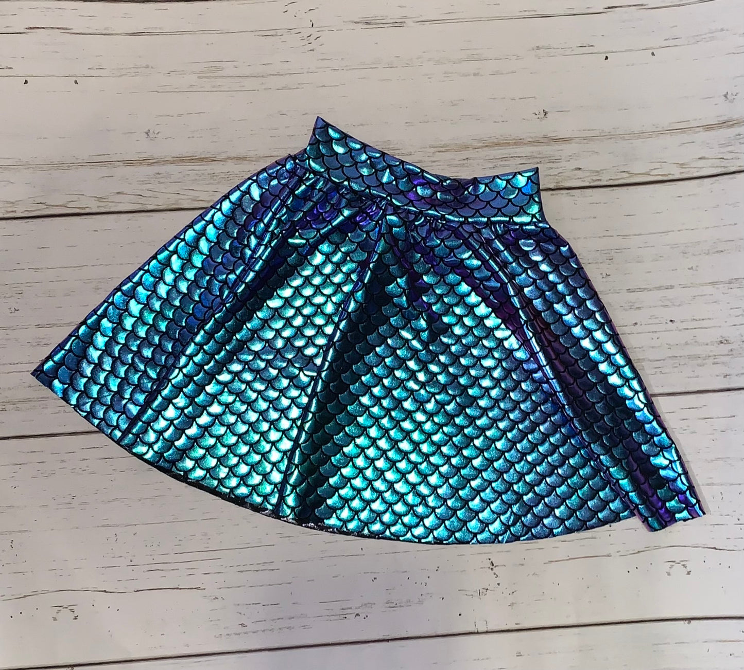 Purple & Green Mermaid Skirt Set