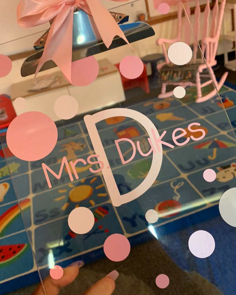 Polka Dot Teacher Clipboard