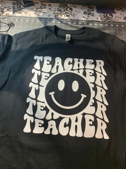 Smiley Face Teacher Tee