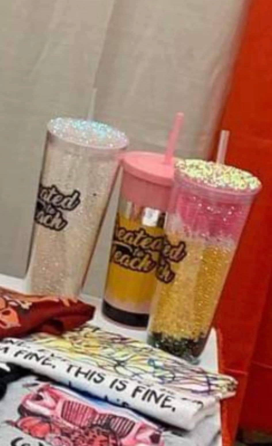 Clear Rhinestone Filled Tumbler