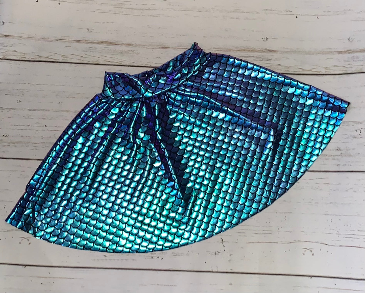 Purple & Green Mermaid Skirt Set