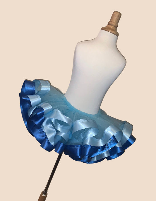 Blue Double Ribbon Trim Tutu