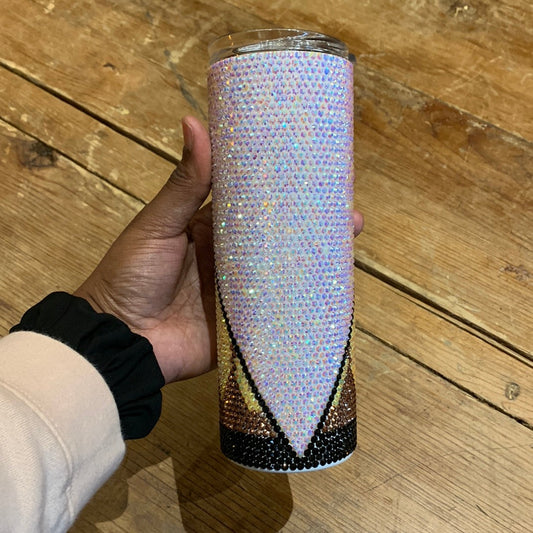 RTS: Ready to Ship V-Split Pencil Stainless Steel Fully Blinged 20oz Tumbler