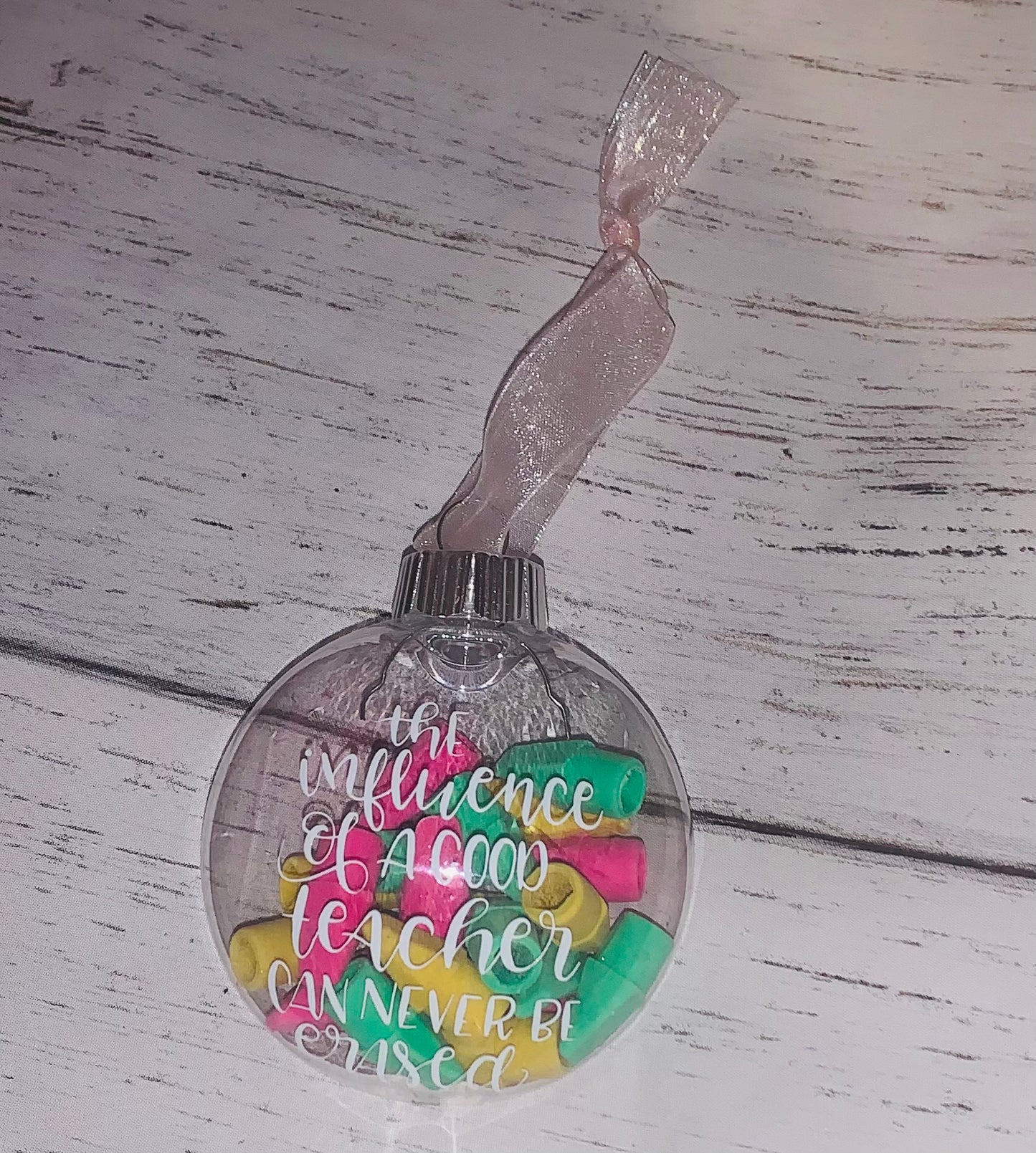 The Influence of a Good Teacher Eraser Ornament