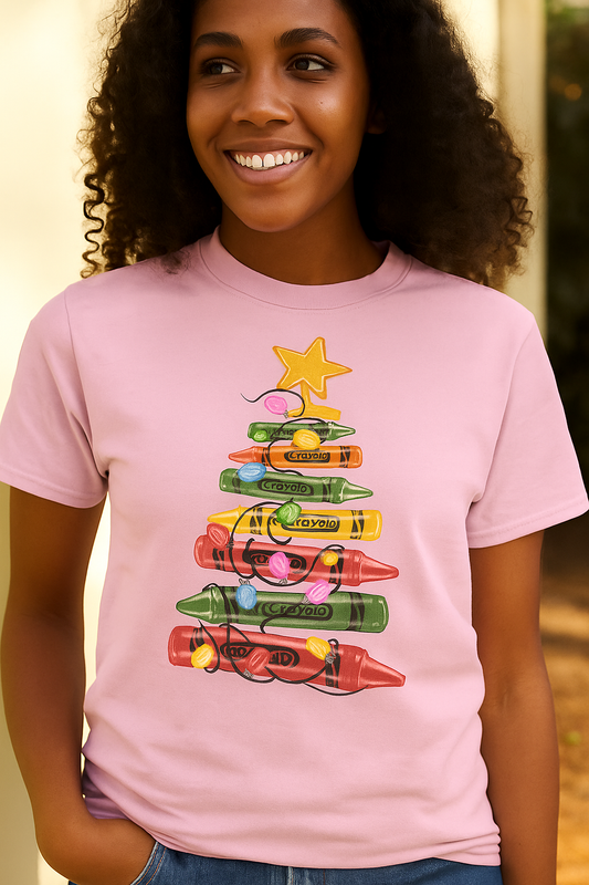 Christmas Crayon Tree Tee