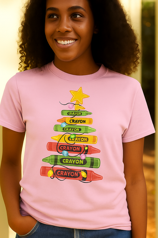 Christmas Crayon Tree Tee