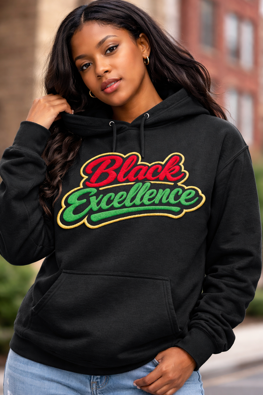 Black Excellence Faux Patch Hoodie