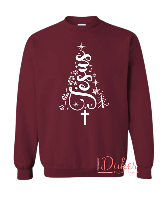 Jesus Christmas Tree Sweatshirt
