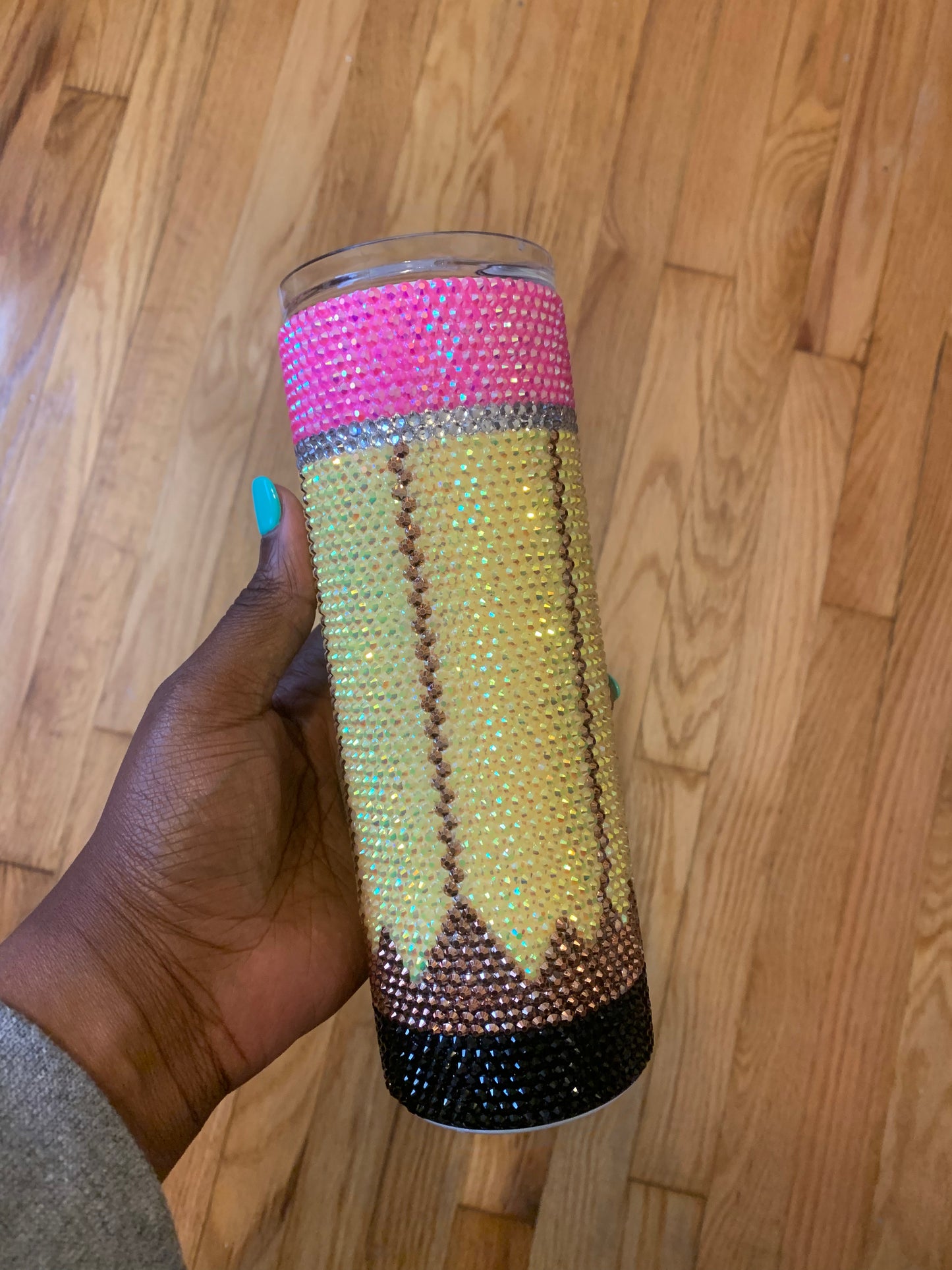 RTS: Ready to Ship Pencil Stainless Steel Fully Blinged 20oz Tumbler Style 2