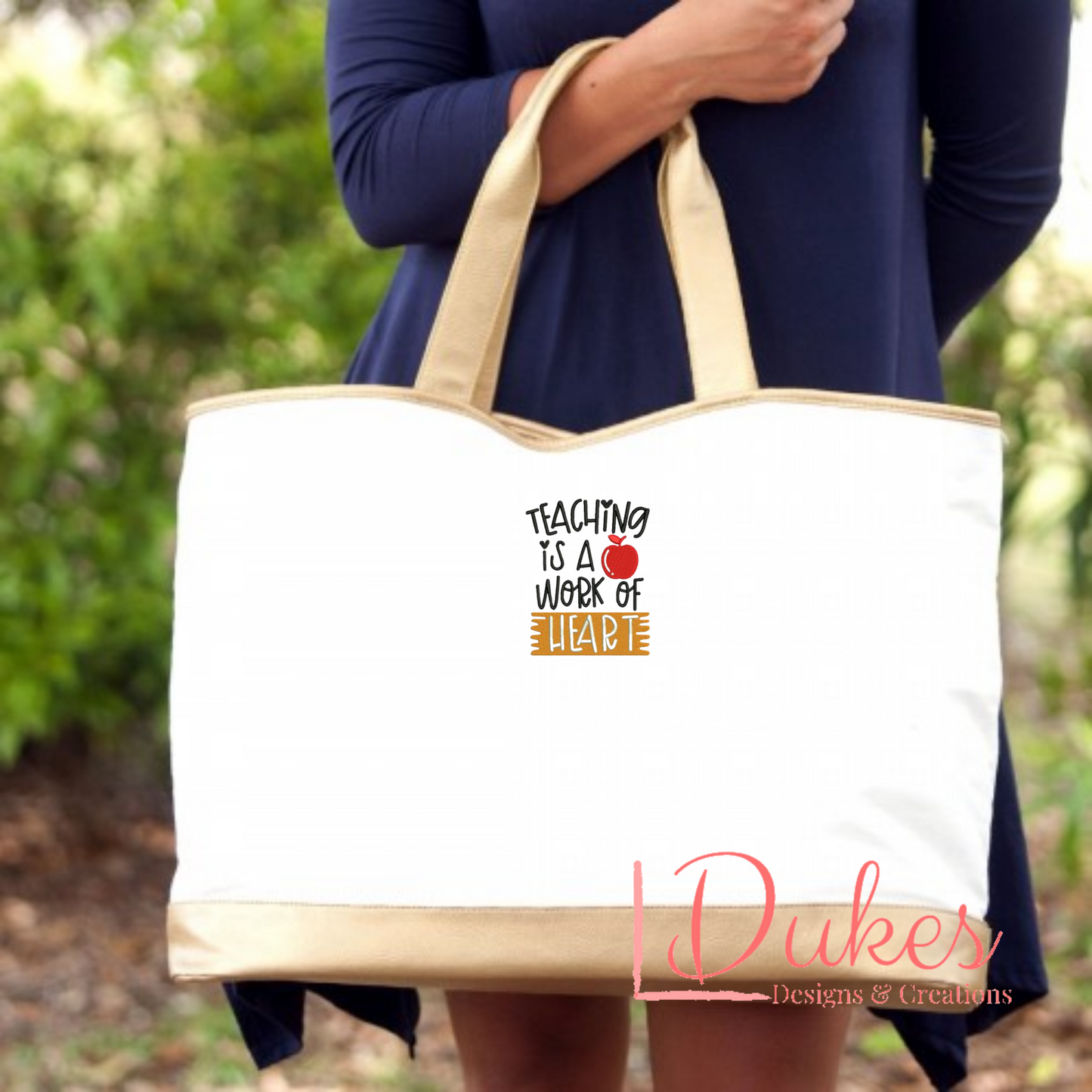 Teaching is a Work of Heart Oversized Tote Bag