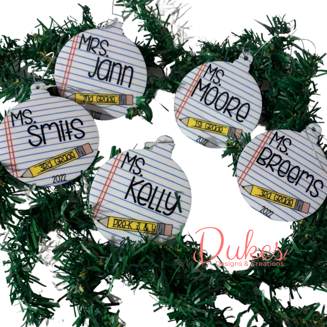 Personalized Teacher Ornament