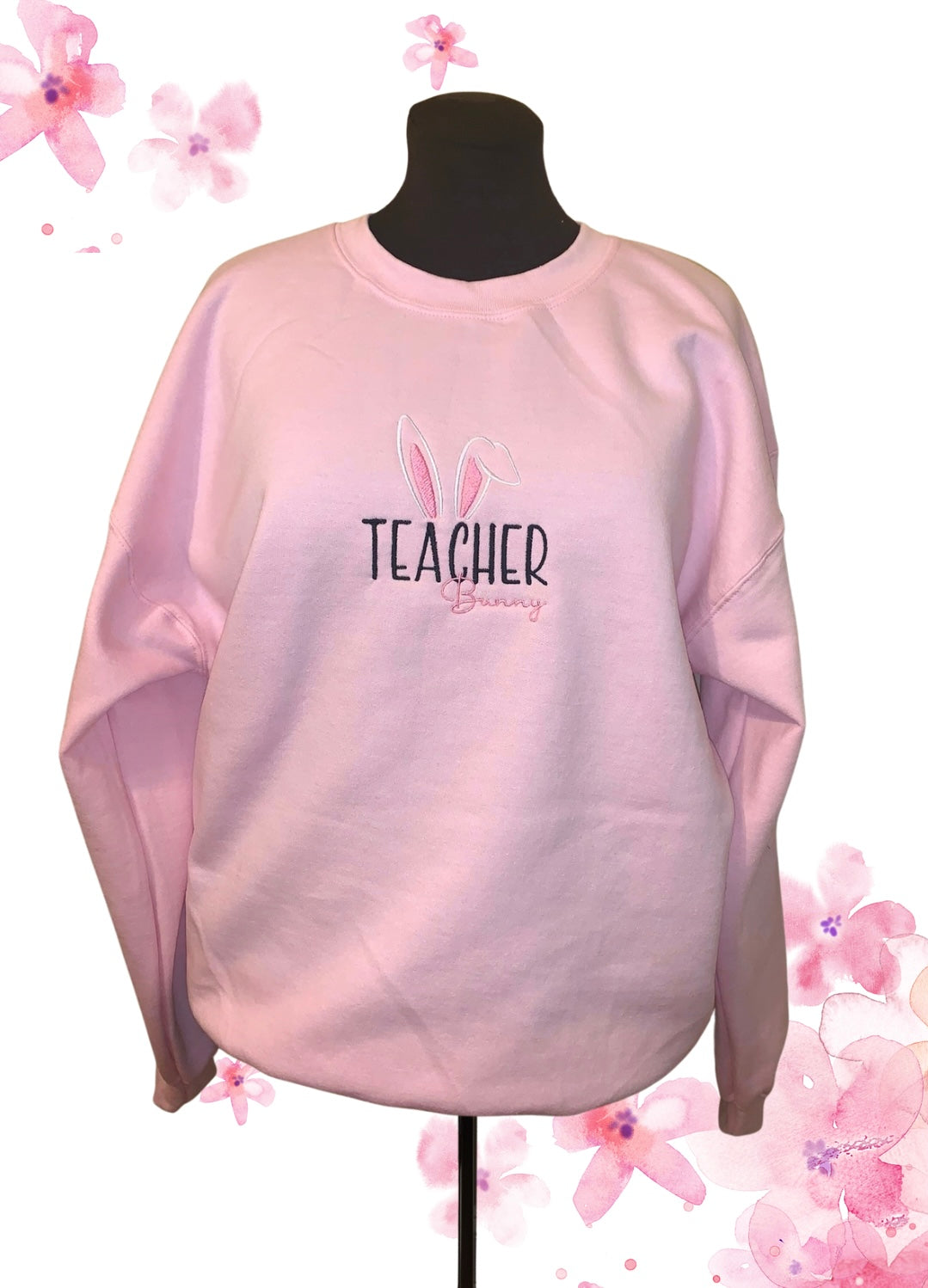 Teacher Bunny Embroidered Sweatshirt